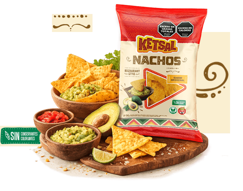 Nachos y envase Ketsal