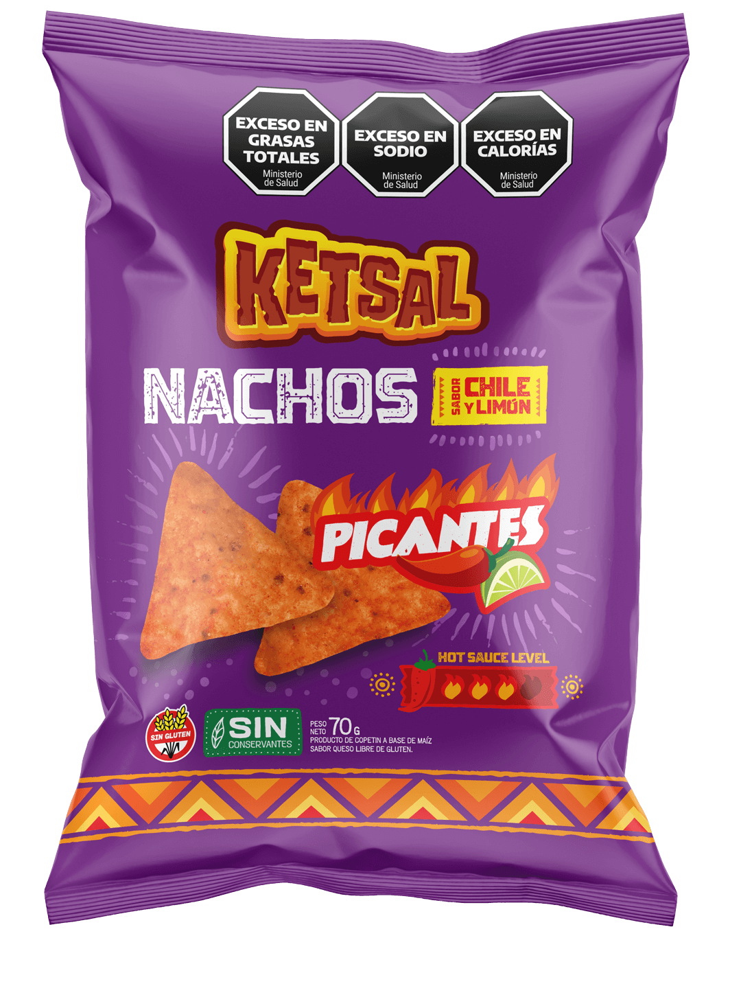Nachos Ketsal - Sabor chile y limón